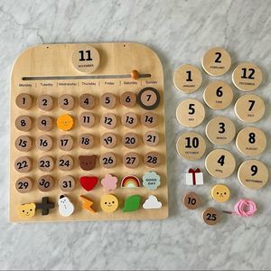 Montessori wood magnetic calendar